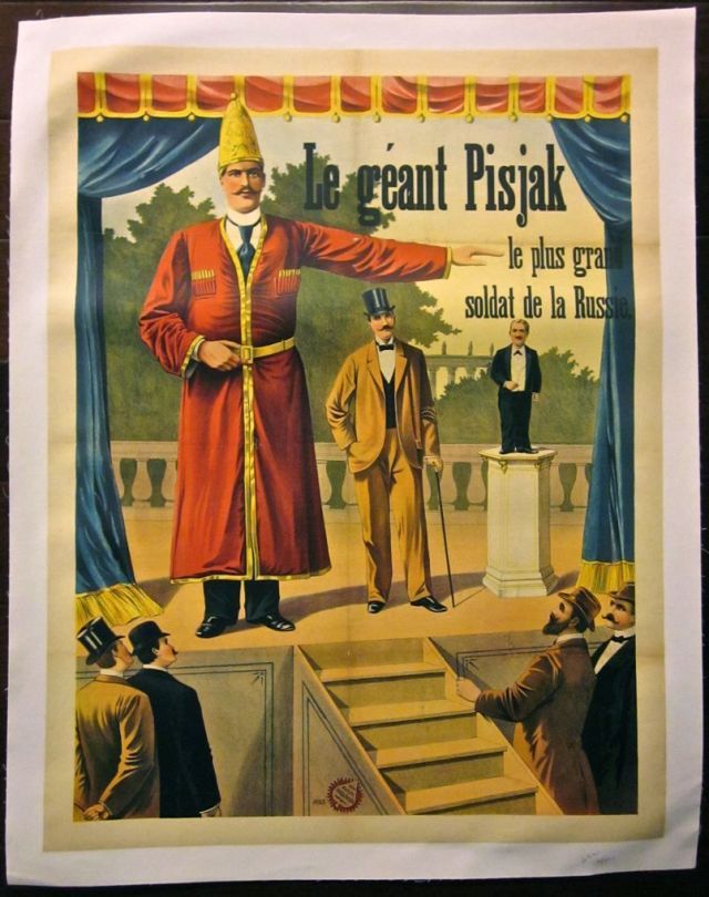 1890 LB FRENCH CIRCUS SIDE SHOW FREAK THE GIANT PISJACK ADOLF FREIDLANDER