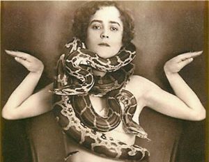 side show freak snake charmer lady  circus sideshow carnival sideshow performer 