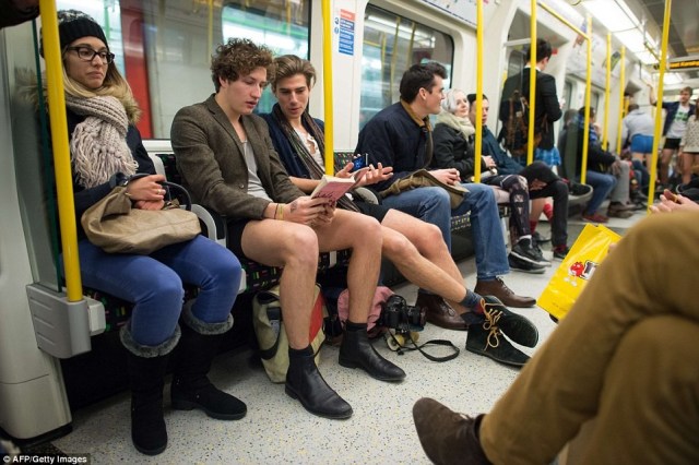 Sideshow Freaks London No Pants Subway Ride - January 2015 - London, Great Britain  sideshow of life sideshow performer  England